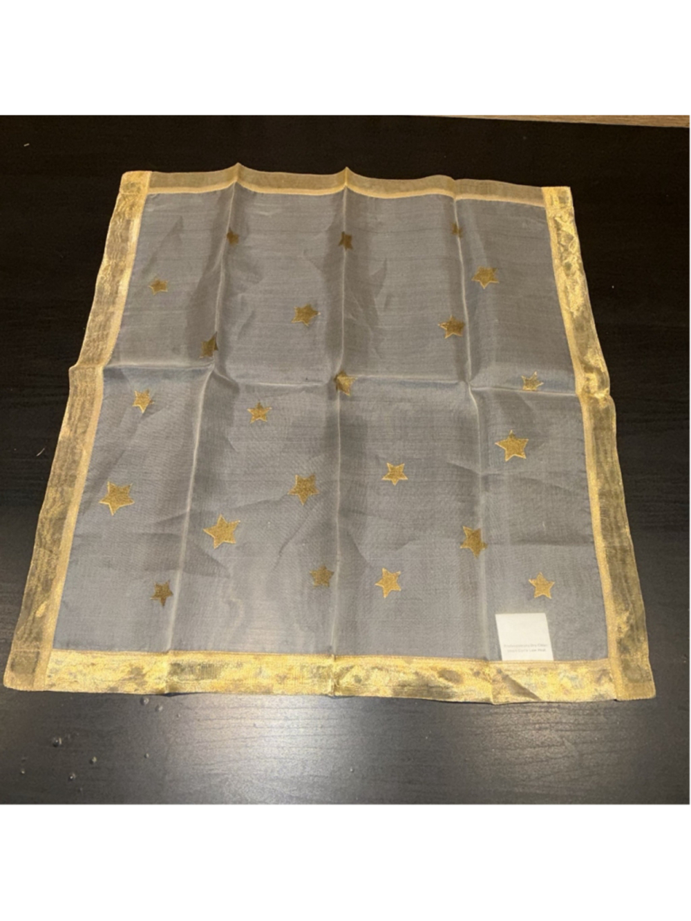 Pottery Barn Silk Gold Star Organza Napkin Replacement (1 Napkin Only) EUC